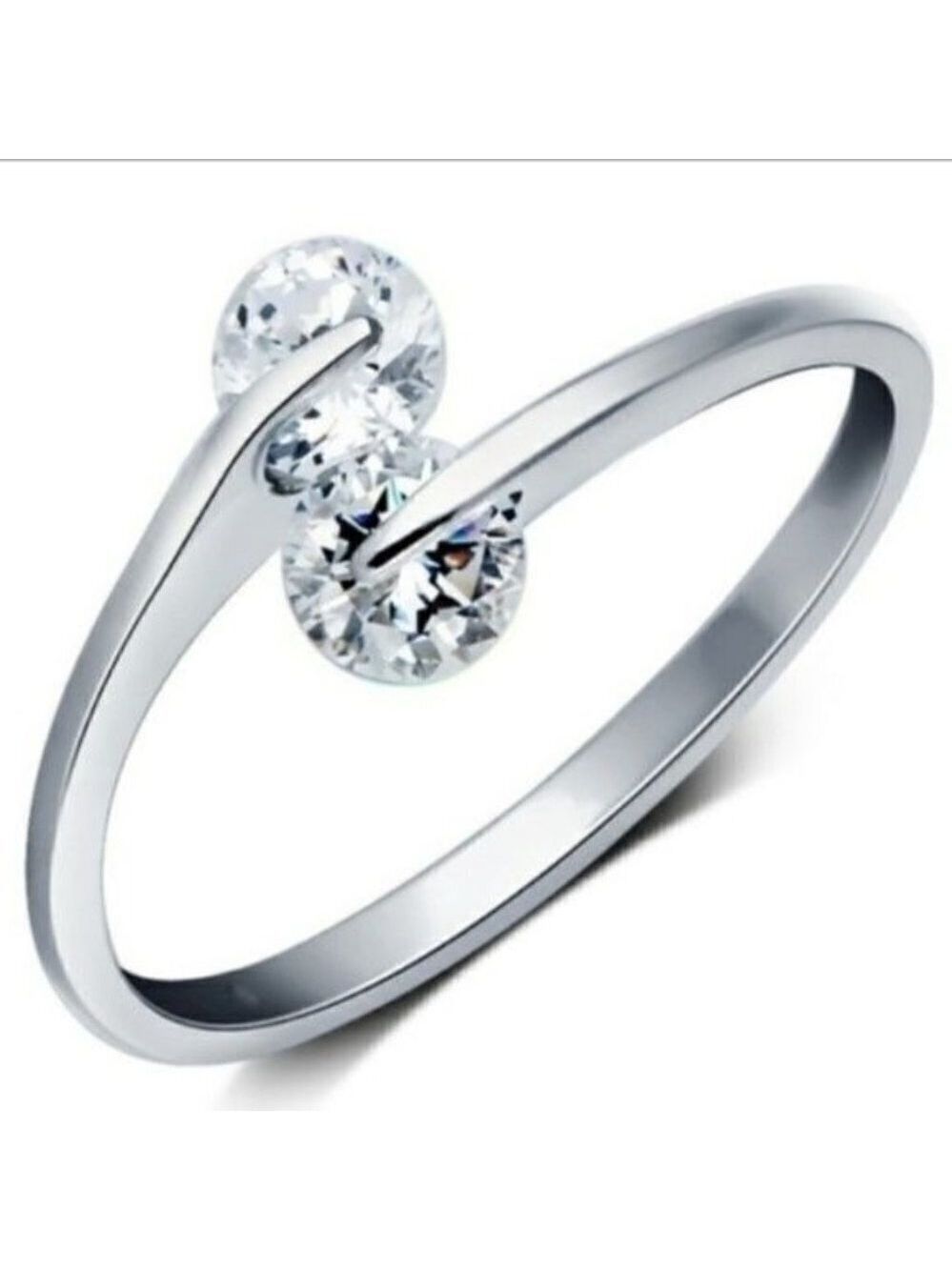 CUBIC Zirconia Sterling Silver Women's Ring Size 6